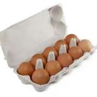 Una caja llena de huevos de color marrón