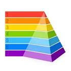 Una pirámide con diferentes colores
