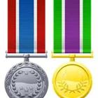 Una medalla de oro y plata