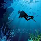 Una persona nadando en el fondo del océano